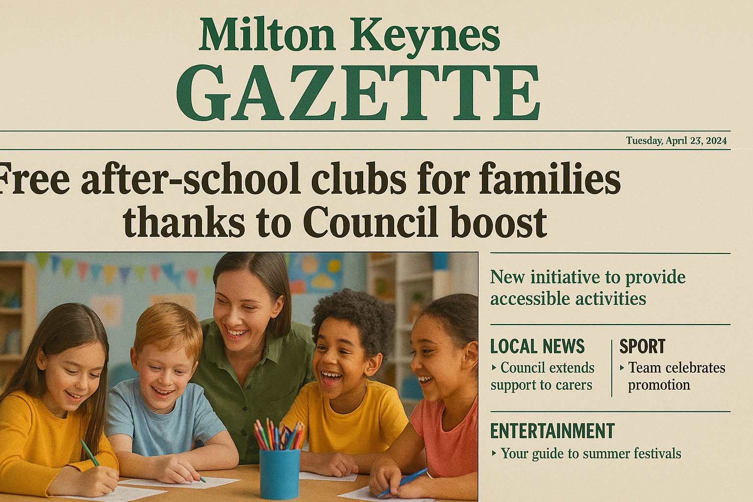Free after-school clubs for families thanks to Council boost free after school club food thanks to mk council