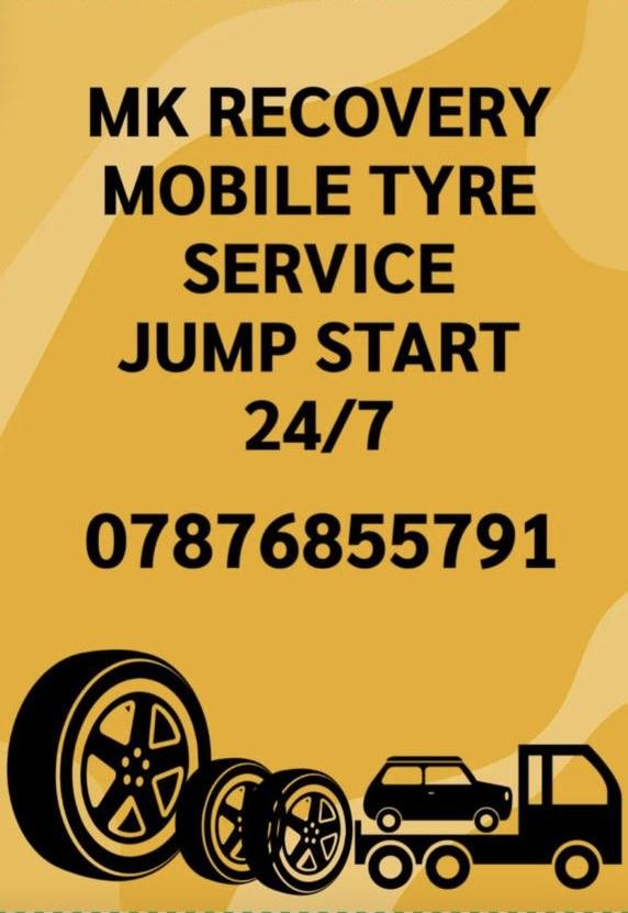 Mk recovery mobile tyre service jump start 24/7